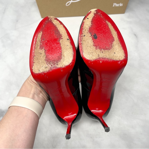 Christian Louboutin New Very Prive 120 Patent Leather Platform Heels Black 36 - Picture 10 of 16